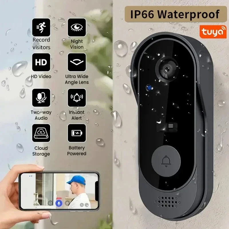 Home Cinema Wireless - Intelligente kabellose Video-Türklingel, Tuya-App, WLAN-Fernbedienung, Heimüberwachung,