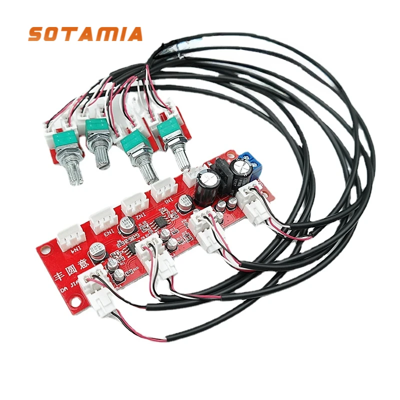 Audio Home Cinema - Sotamia ne5532 4-Wege-Eingangsmischer Vorverstärker Hifi-Stereo-Audiosignal Vorverstärker