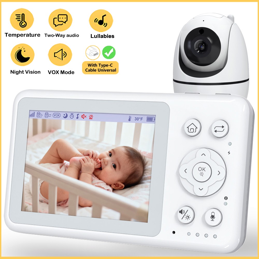 Home Cinema Wireless - 3,2-Zoll-Video-Babyphone mit LCD-Bildschirm, Nanny-PTZ-Kamera, Zwei-Wege-Audio, VOX,