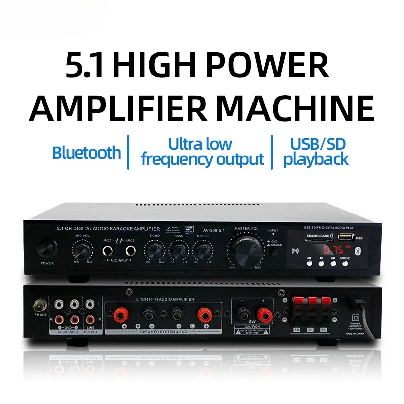 Audio Home Cinema - AV-369BT Bluetooth 5.1 Sound Lautsprecher AMP,