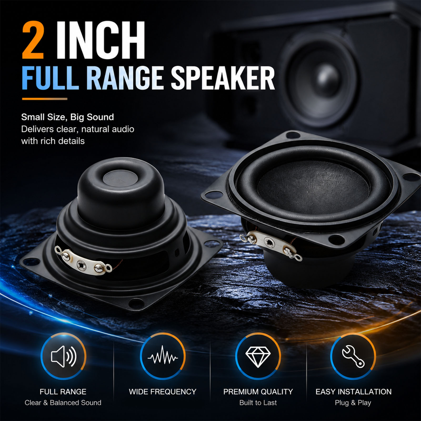 2Pcs 2 Zoll Mini Audio Tragbar – Audio Home Cinema Bewertung und Preis