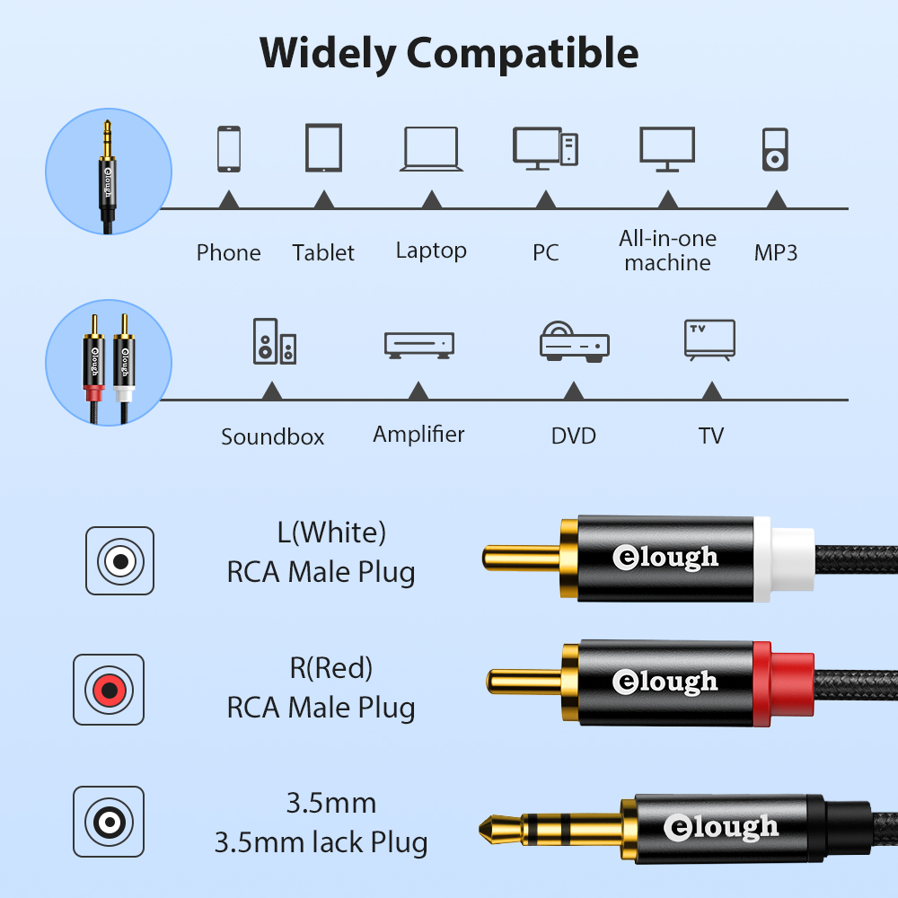 Elough RCA Kabel AUX RCA Lauts – Home Cinema Tv Bewertung und Preis